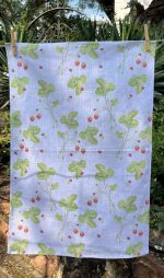 100% Cotton Slub Strawberries and Ladybugs Tea Towel - Image 3