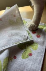 100% Cotton Slub Strawberries and Ladybugs Tea Towel - Image 2