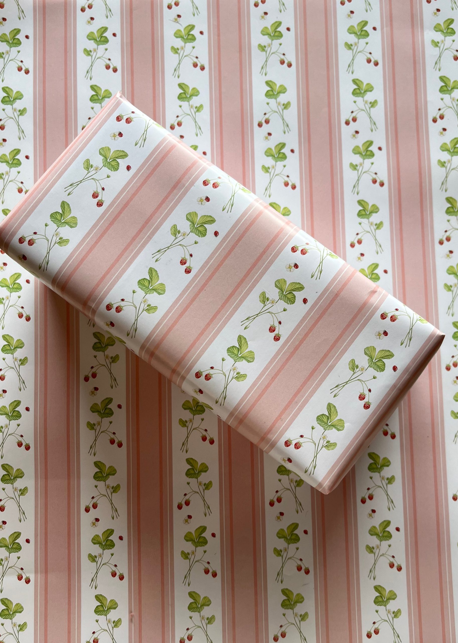 IMG_8992 Strawberries and Stripes Wrapping Paper - Image 1